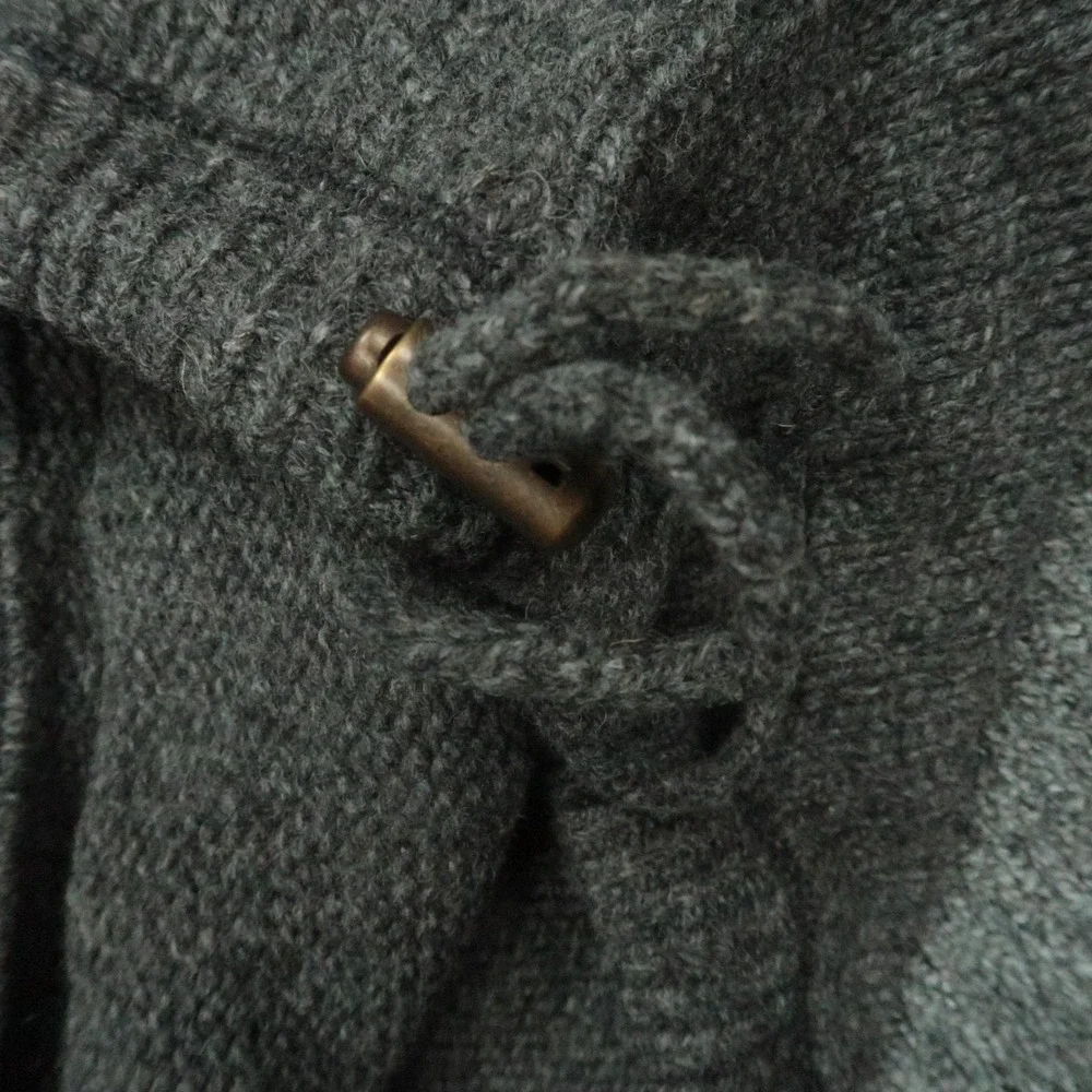 LL Bean Sweater Mens Large‎ Tall Gray Lambs Wool Quarter Zip Pockets Pullover